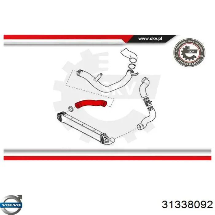 Шланг/патрубок интеркуллера Volvo 31338092 ціна, від 107.75 USD