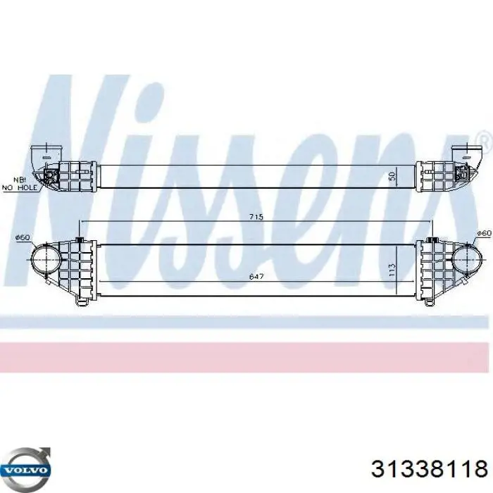 31338118 Volvo радіатор интеркуллера