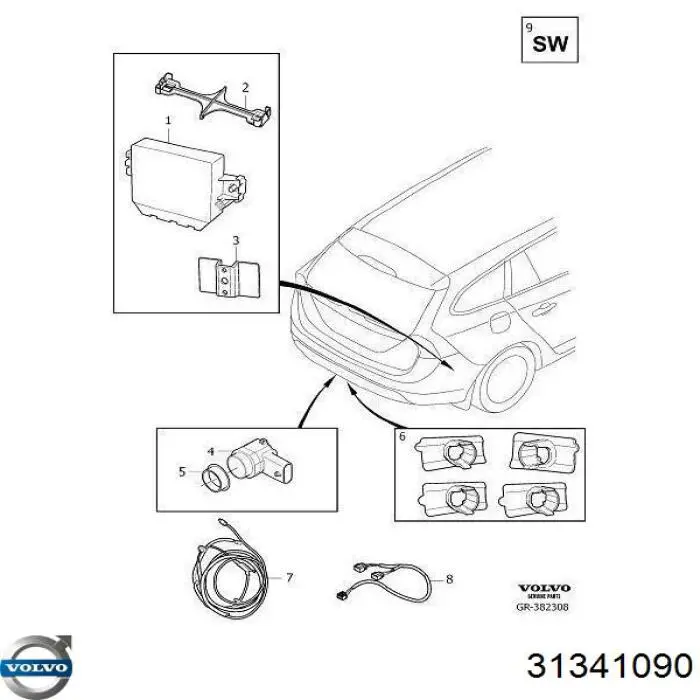 Модуль керування (ЕБУ) парктроніком Volvo 30682548 ціна, від 22.52 USD
