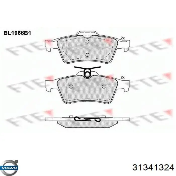Купити 31341324 Volvo Задні колодки