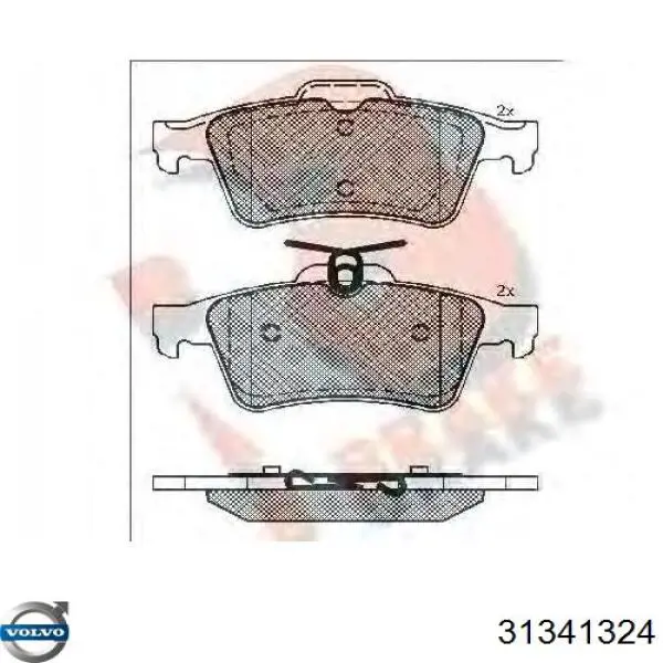 Задні гальмівні колодки Volvo 31341324 ціна, від 19.02 USD