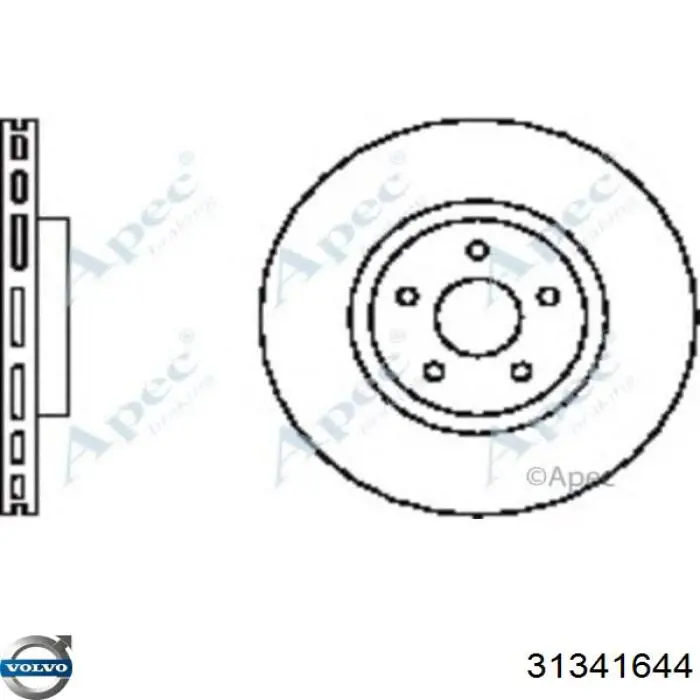 Диск переднього гальма Volvo 31341644 ціна, від 62.76 USD