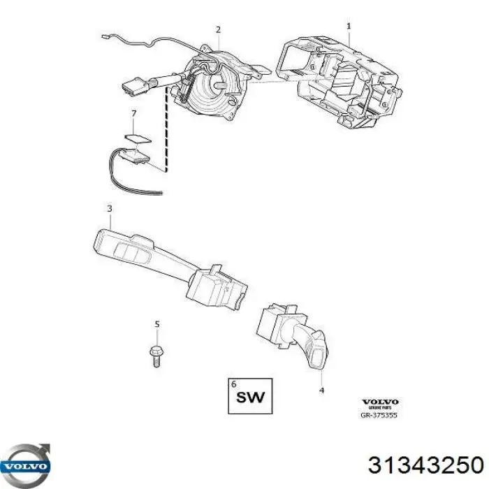 31343250 Volvo кільце airbag контактне