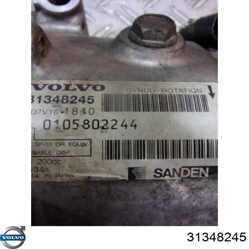 Компресор кондиціонера 31348245 Volvo