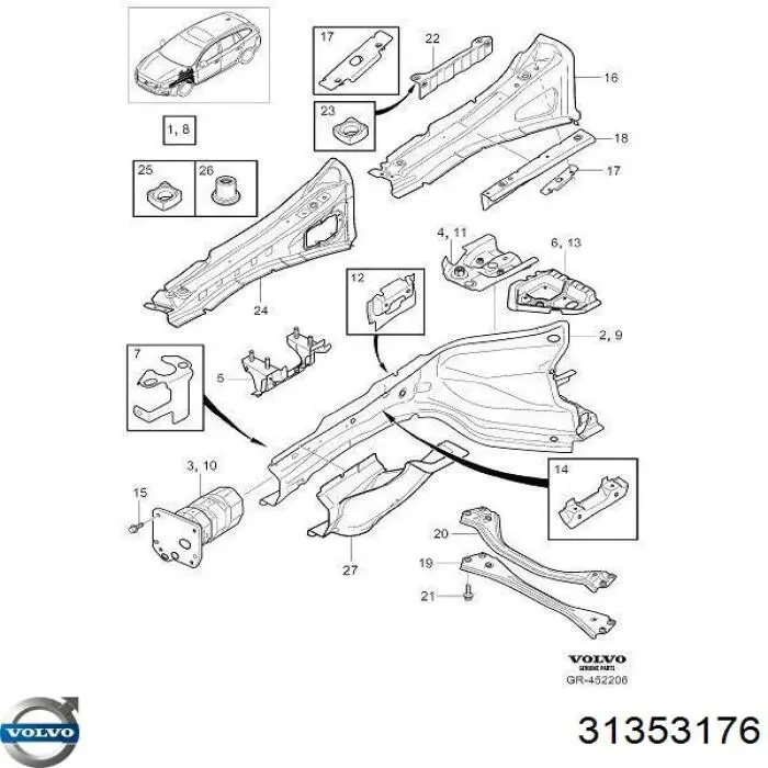  Volvo 31353176 ціна, від 272.10 USD