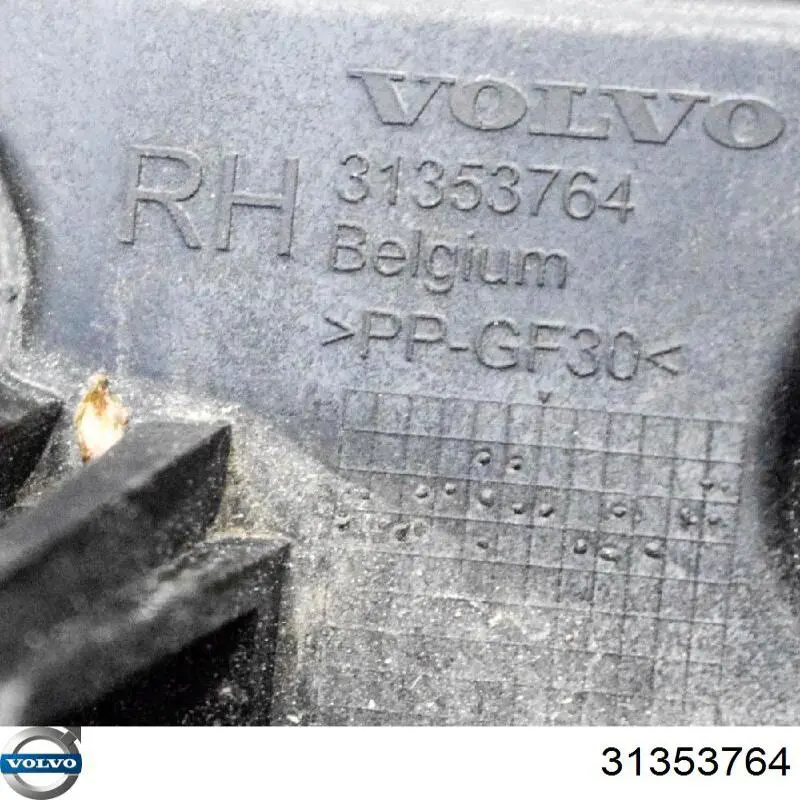 31353764 Volvo Кронштейн бампера переднього, правий