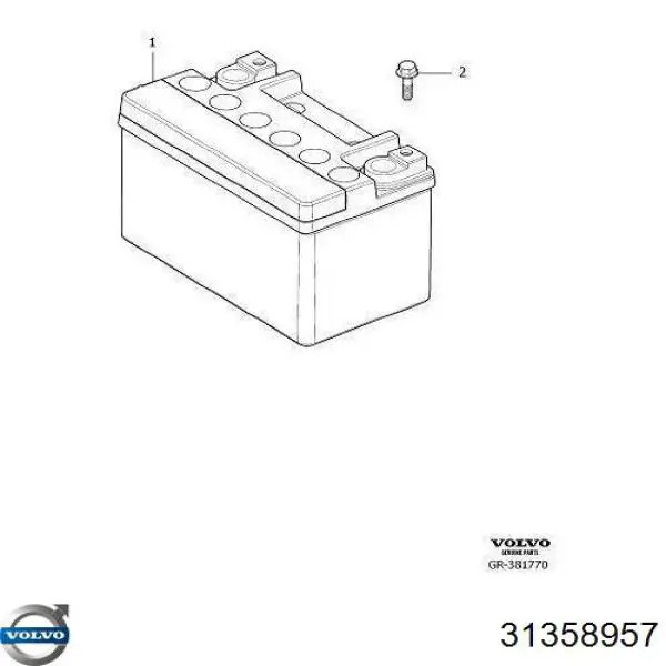 Акумуляторна батарея, АКБ 31358957 Volvo