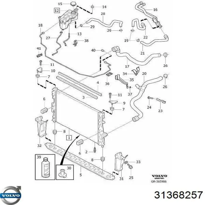 Шланг грубки/обігрівача Volvo XC70 CROSS COUNTRY (SZ, LZ) (Вольво XC70)