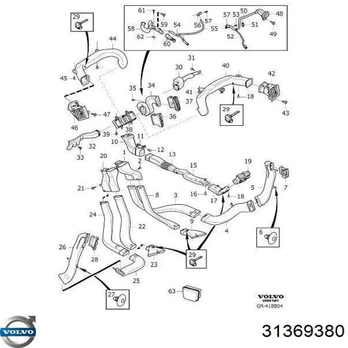 31369380 Volvo Повітропровід (вентиляція витяжна)