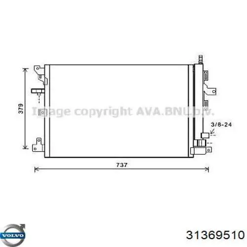 Радіатор кондиціонера 31369510 Volvo