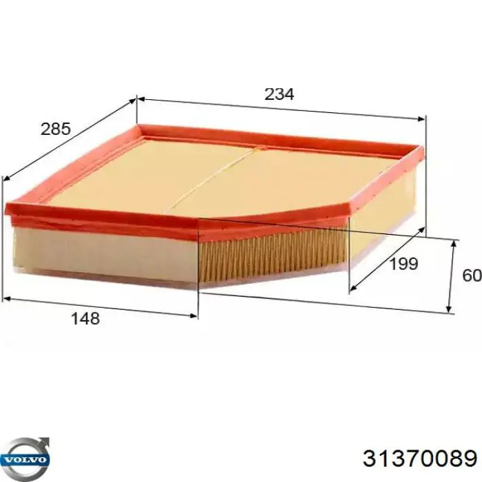 Елемент повітряного фільтра Volvo 31370089 ціна, від 22.46 USD