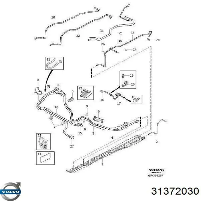 Датчик тиску палива 31372030 Volvo