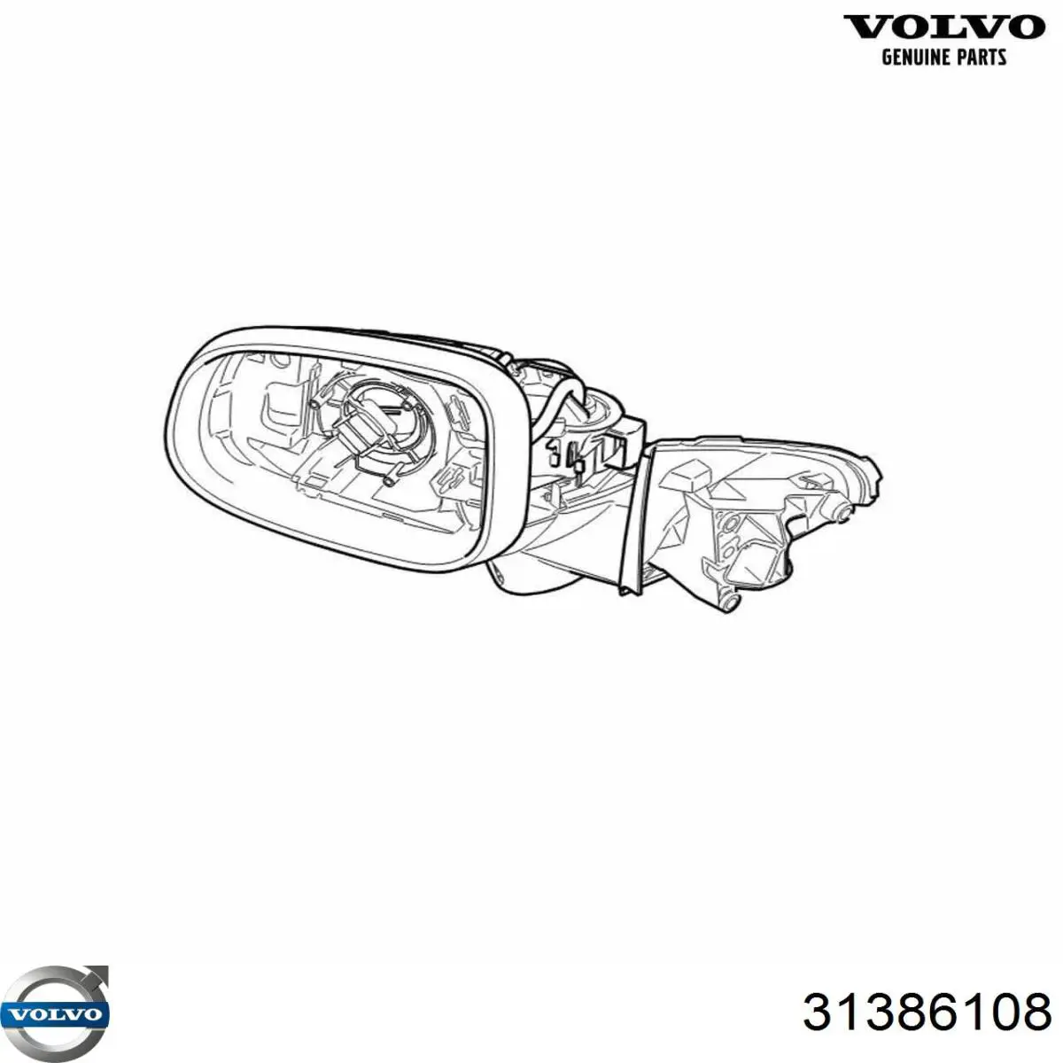 Ліве бічне дзеркало Volvo 31386108 ціна, від 430.74 USD