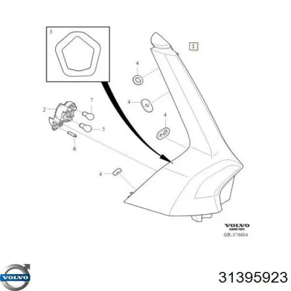 Ліхтар задній лівий Volvo 31395923 ціна, від 288.76 USD