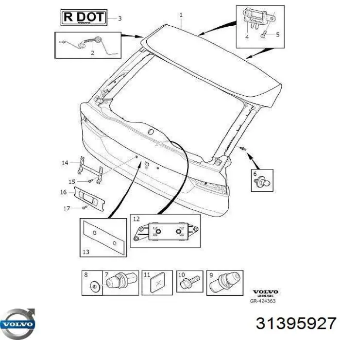 Буфер двері багажника Volvo 31217001 ціна, від 19.39 USD