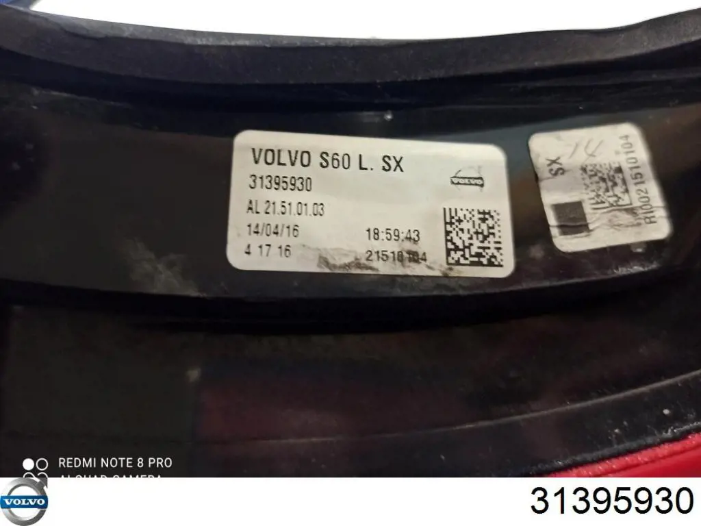 Задня ліва зовнішня фара Volvo 31395930 ціна, від 164.13 USD
