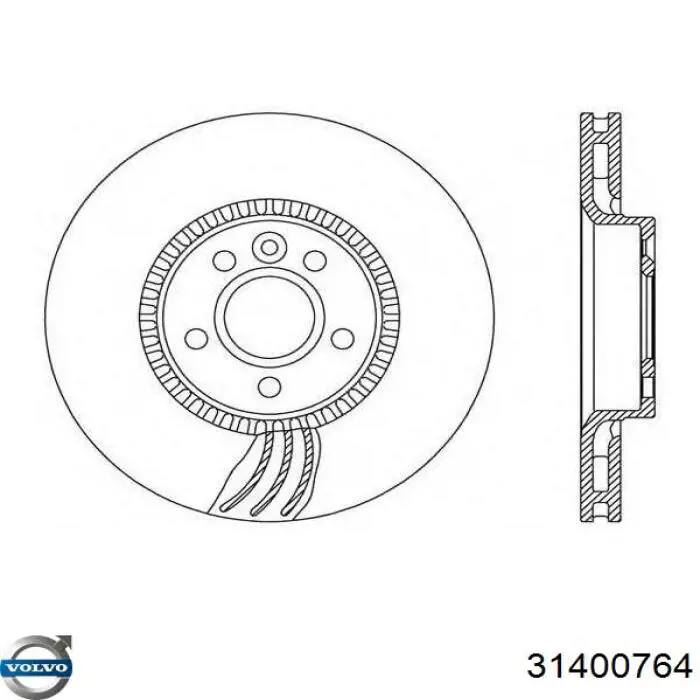 Гальмівні диски передні 31400764 Volvo