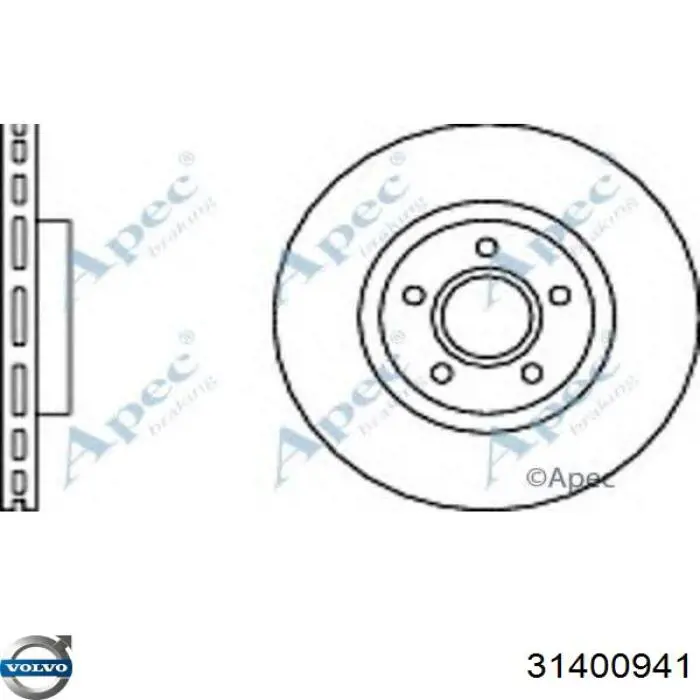 Диск гальмівний передній 31400941 Volvo