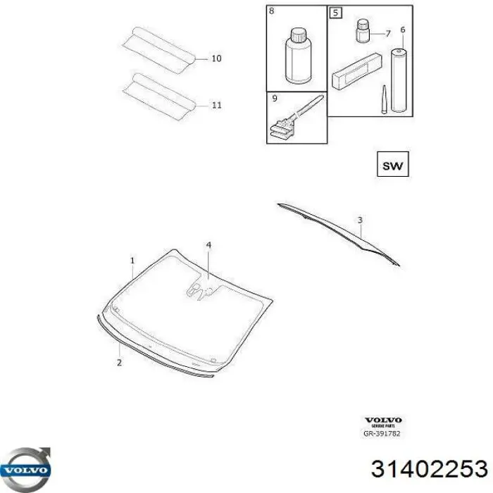 31402253 Volvo Автомобільне скло