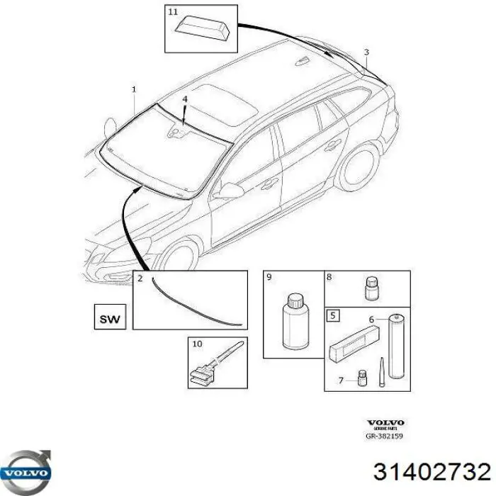 31385201 Volvo Автомобільне скло