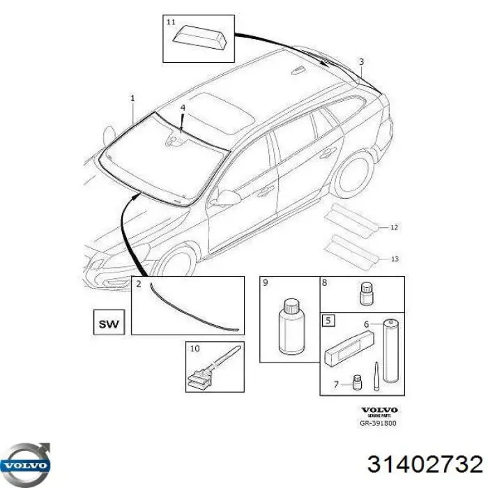 Автоскло Volvo 31402732 ціна, від 149.40 USD