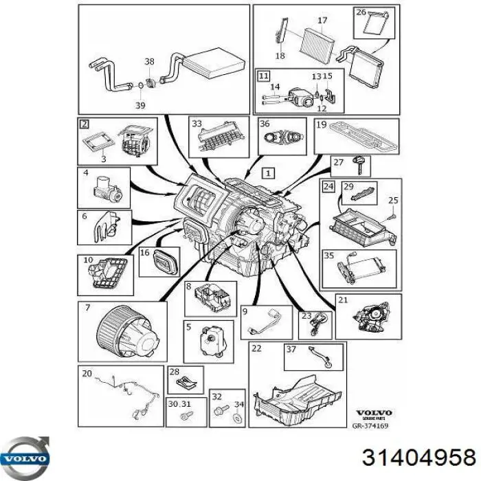 Фільтр повітряний обігрівача Volvo 31404958 ціна, від 7.45 USD