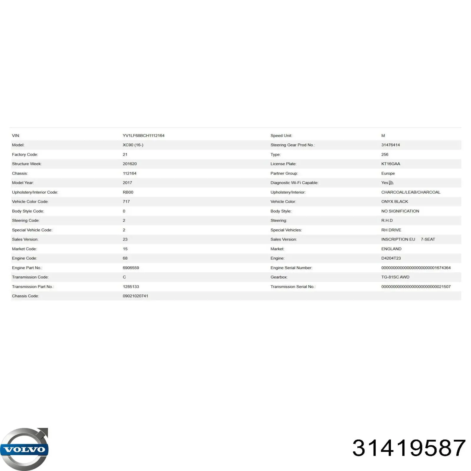 32340940 Volvo Датчик дощу