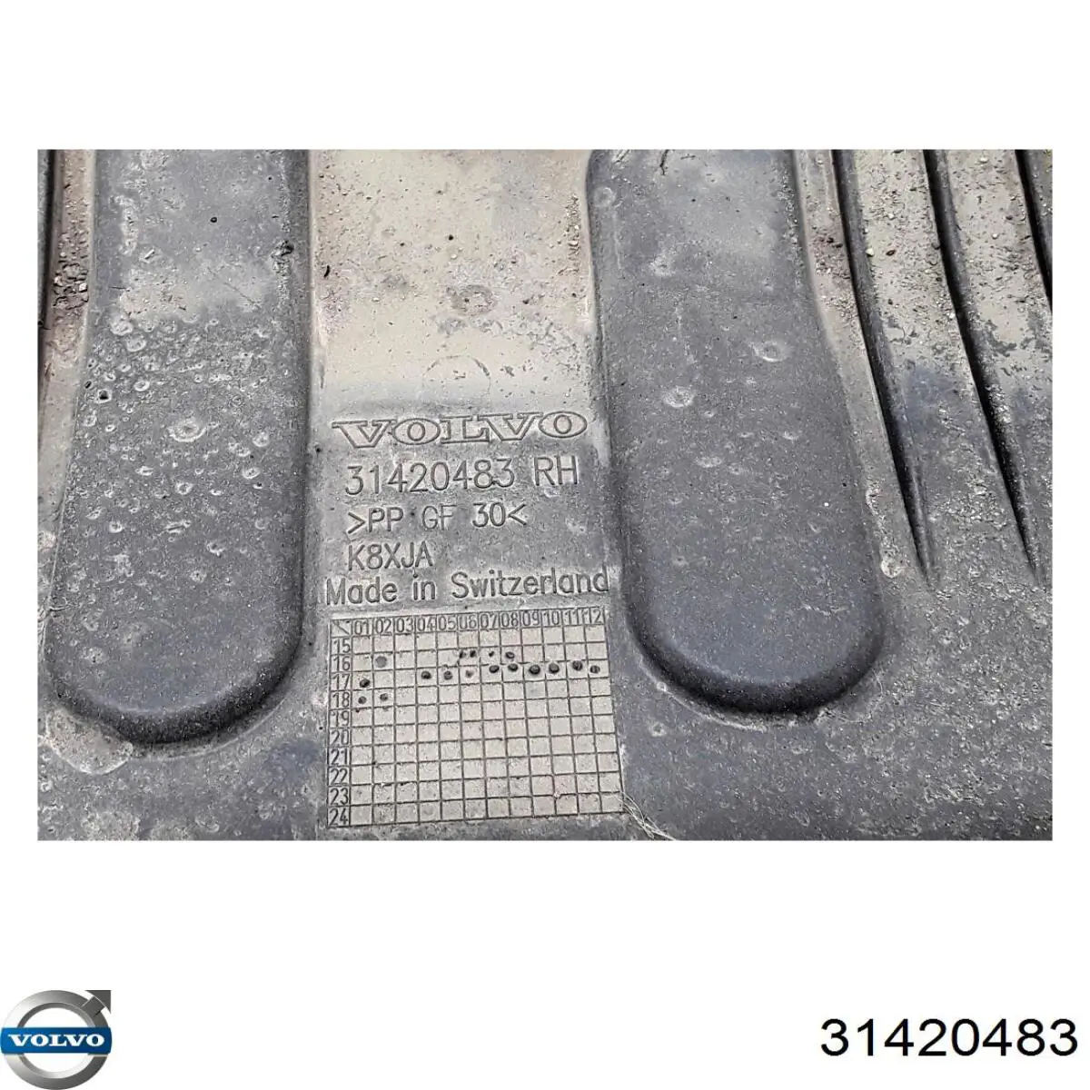 Захист днища, задній правий 31420483 Volvo
