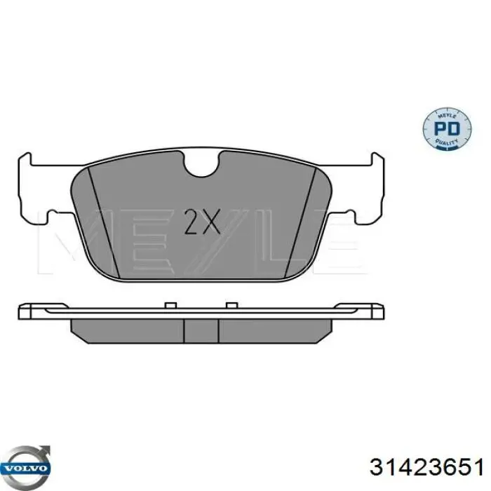 Купити 31423651 Volvo Колодки гальмівні передні, дискові
