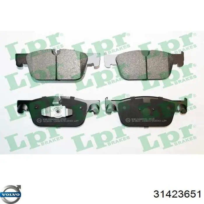 Передні тормозні колодки 31423651 Volvo