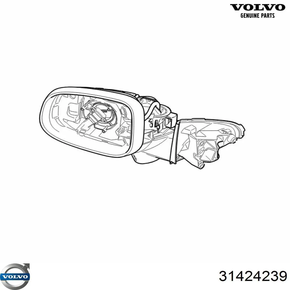 31424239 Volvo Дзеркальний елемент правий