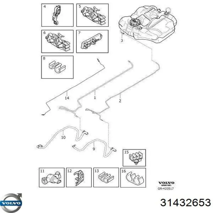 Датчик тиску палива Volvo 31432653 ціна, від 50.30 USD