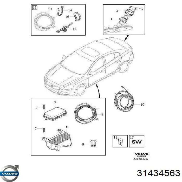 31434346 Volvo Камера заднього виду