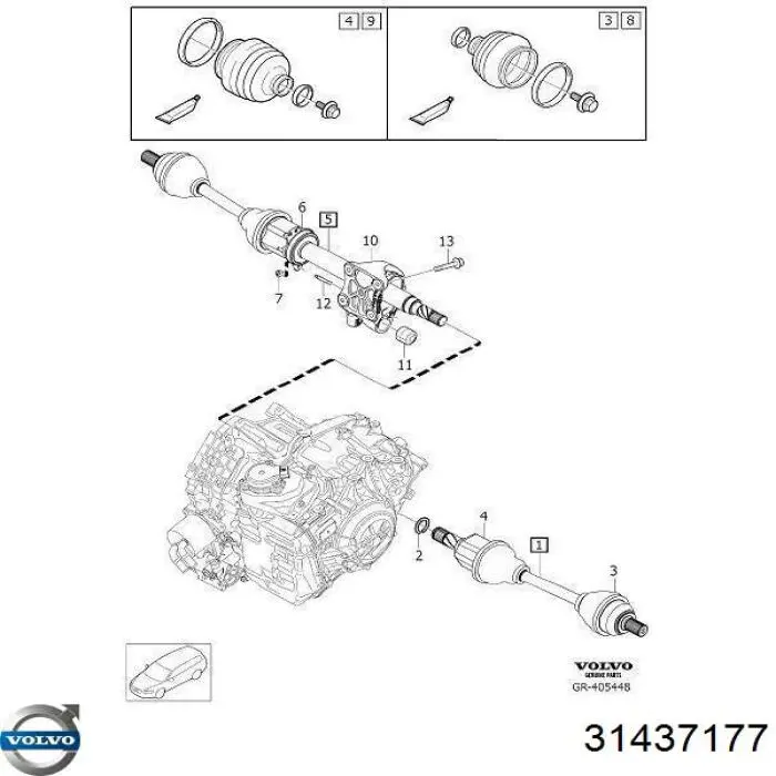 31437177 Volvo Підшипник піввісі переднього моста