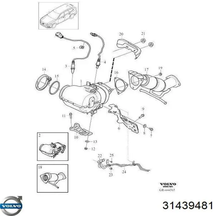 Лямбдазонд, датчик кисню після каталізатора Volvo 31439481 ціна, від 66.57 USD