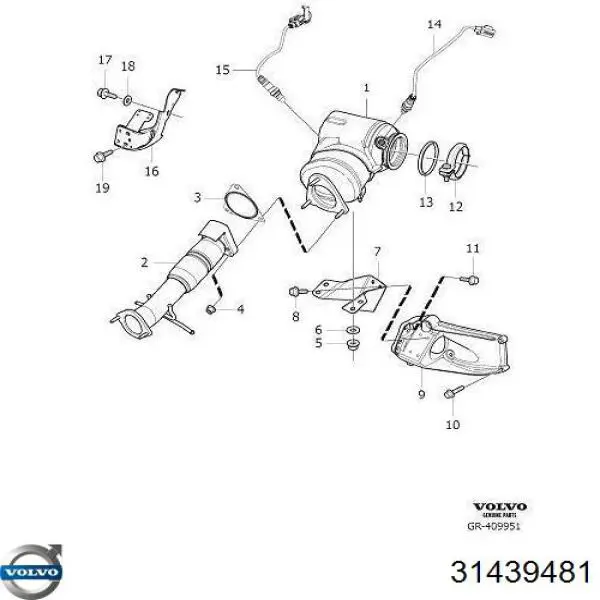 Купити 31439481 Volvo Лямбда-зонд, датчик кисню після каталізатора