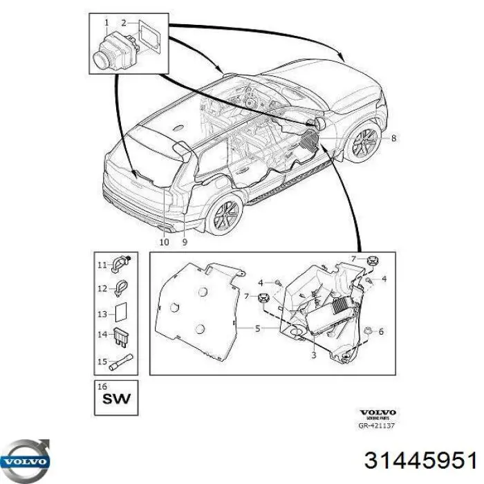 Камера системи забезпечення видимості 31362800 Volvo