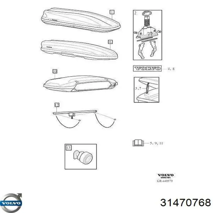 Автобагажник на кришу Volvo 31373030 ціна, від 194.44 USD