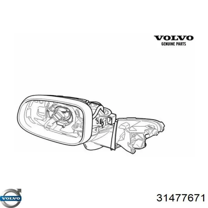 31477671 Volvo Дзеркало заднього виду, ліве