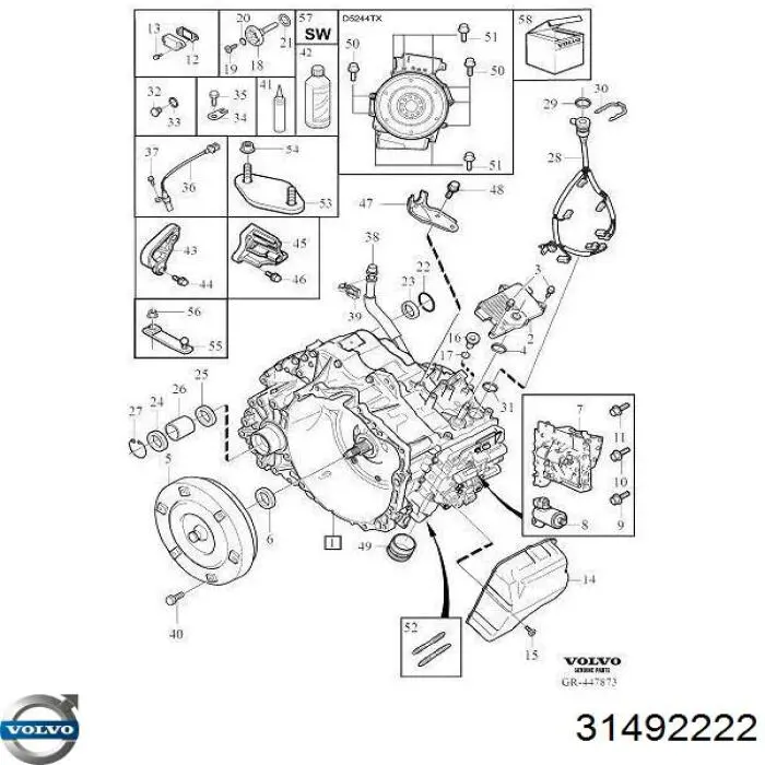 Ремкомплект АКПП Volvo 31492222 ціна, від 153.43 USD