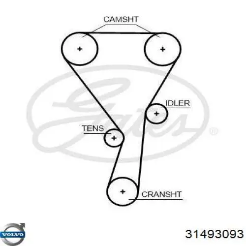Ролик натяжителя ременя газорозподілу Volvo 31493093 ціна, від 34.99 USD