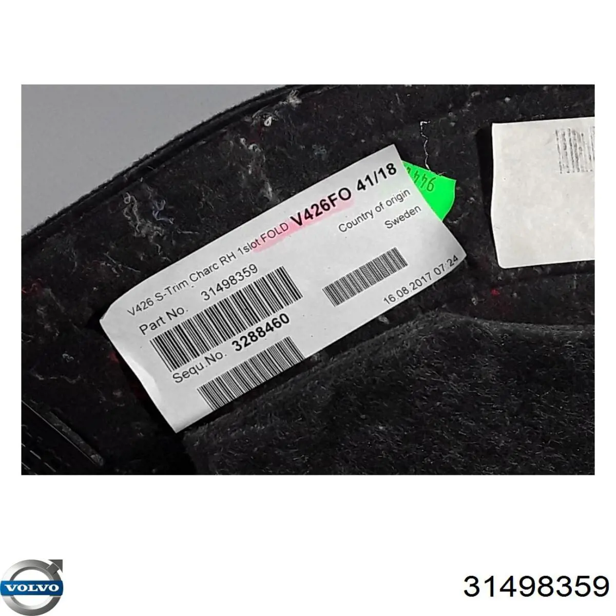31498359 Volvo Облицювання багажного відсіку, праве