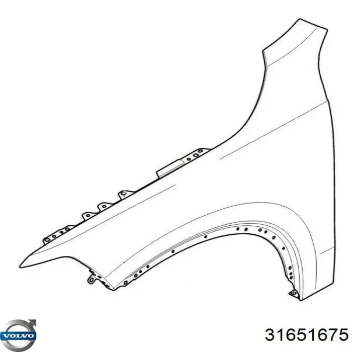 Крило переднє ліве 31651675 Volvo