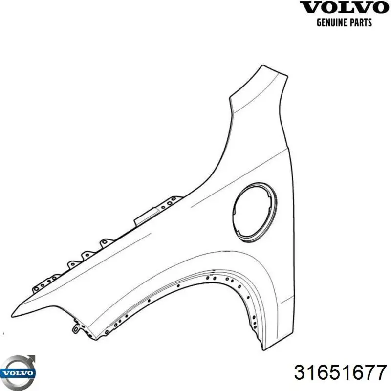 Крило переднє ліве 31651677 Volvo