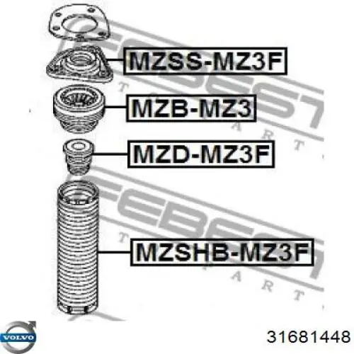 31681448 Volvo Кріплення переднього амортизатора