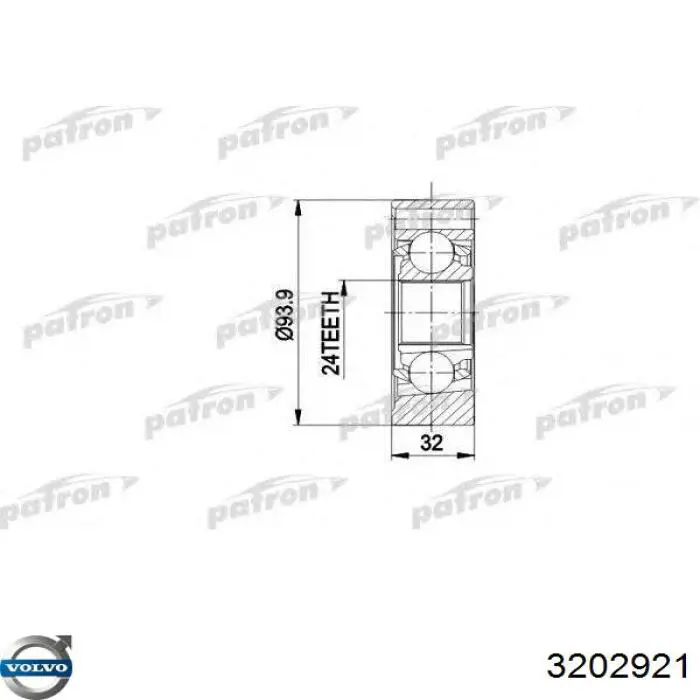 3202921 Volvo ШРКШ внутрішній, передній