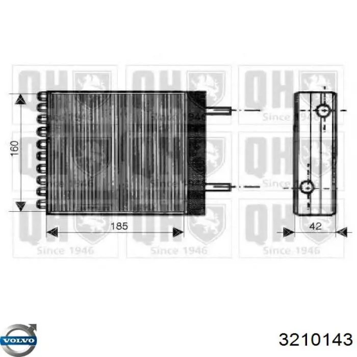 Радіатор пічки (обігрівача) Volvo 3210143 ціна, від 287.03 USD
