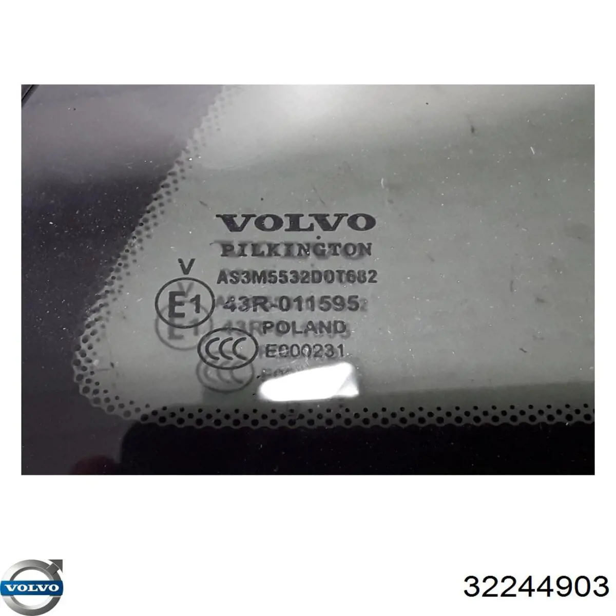 32244903 Volvo Скло багажного відсіку, праве