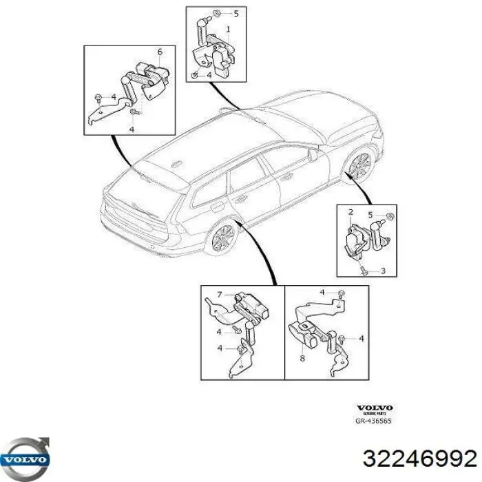 Датчик рівня положення кузова, передній правий 32246992 Volvo