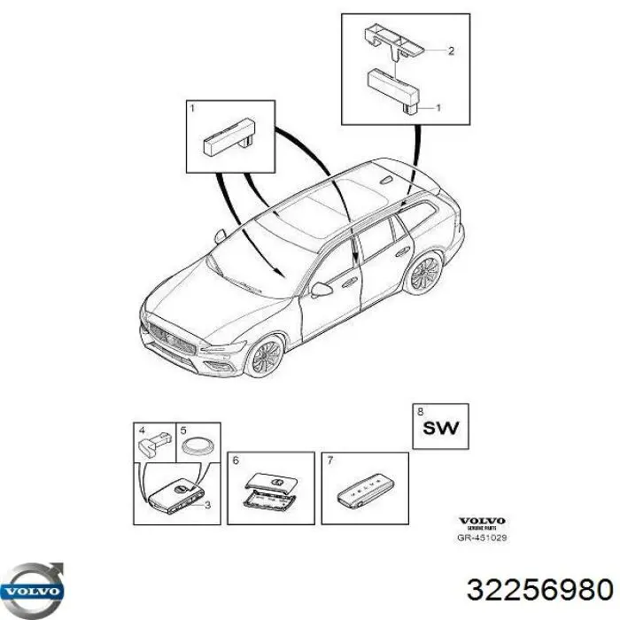 Ключ замка запалювання 31652166 Volvo